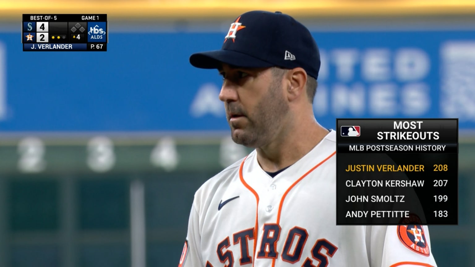 Verlander's 208th postseason K 10/11/2022 Houston Astros