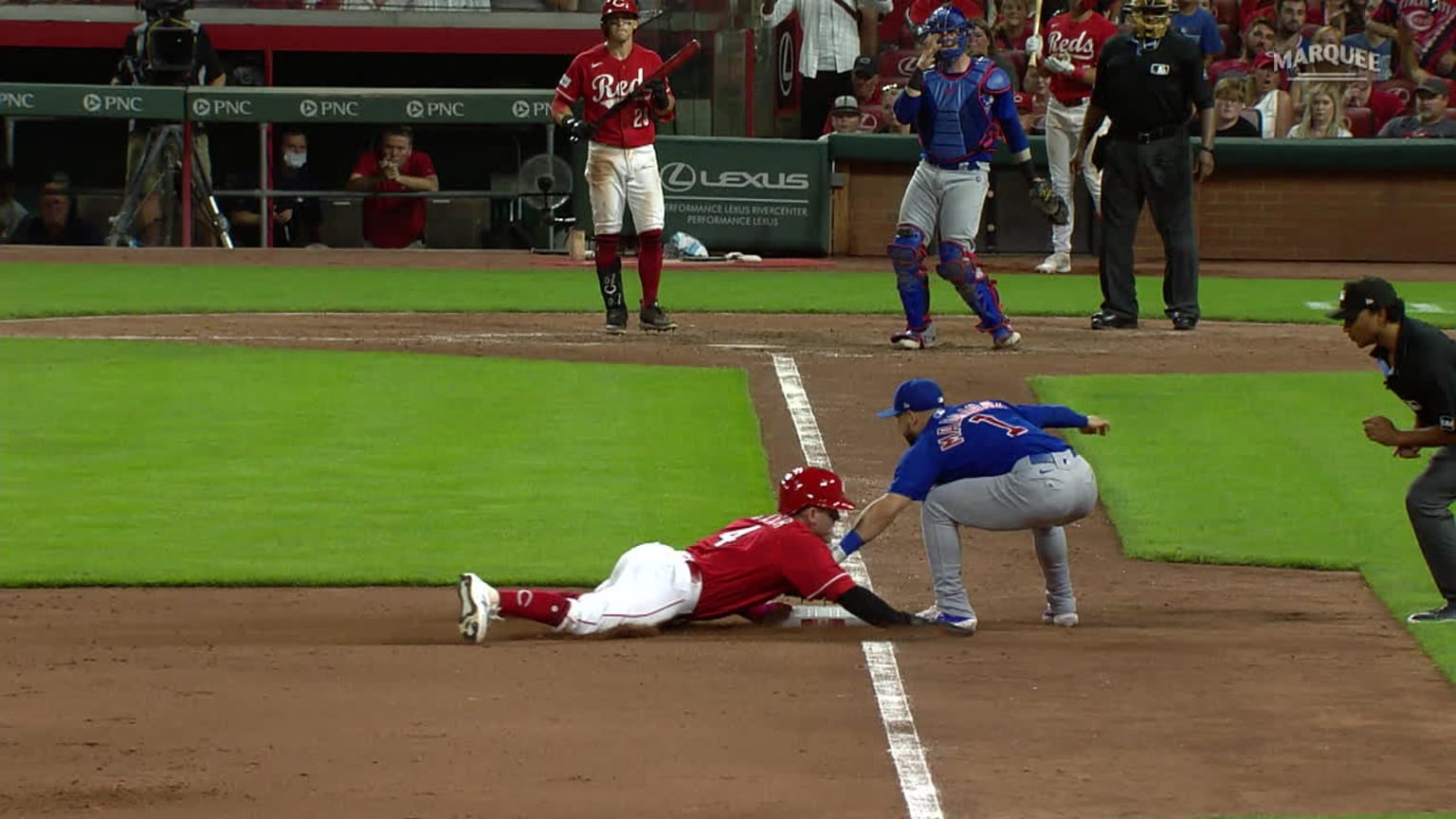 Harrison Bader steals third base following a review | 09/02/2023 ...