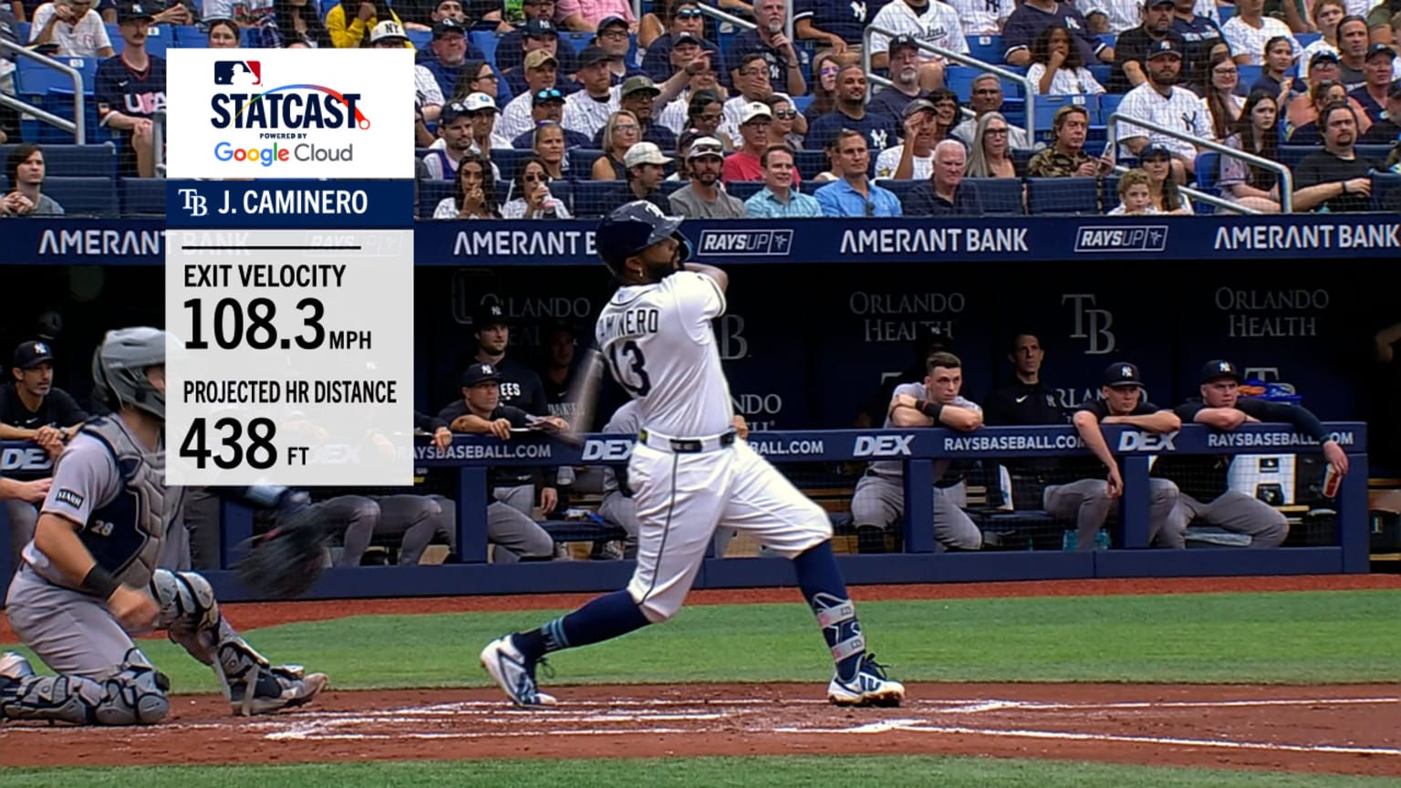 Junior Caminero crushes a 438-foot homer | 07/09/2026 | Tampa Bay Rays