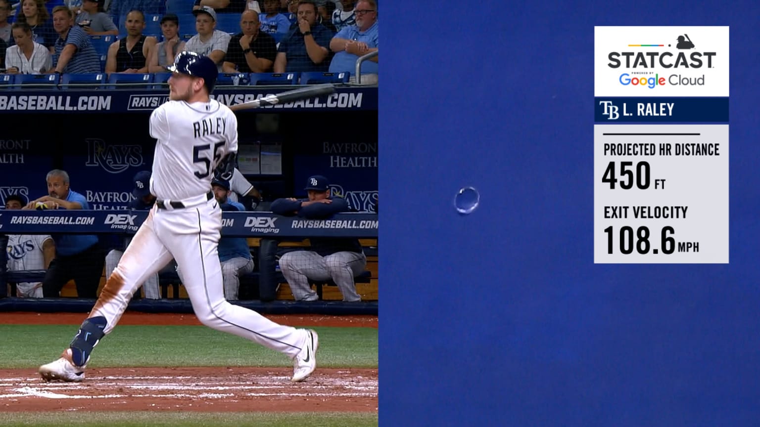 Luke Raley clobbers 450foot homer to center field 06/06/2023 Tampa
