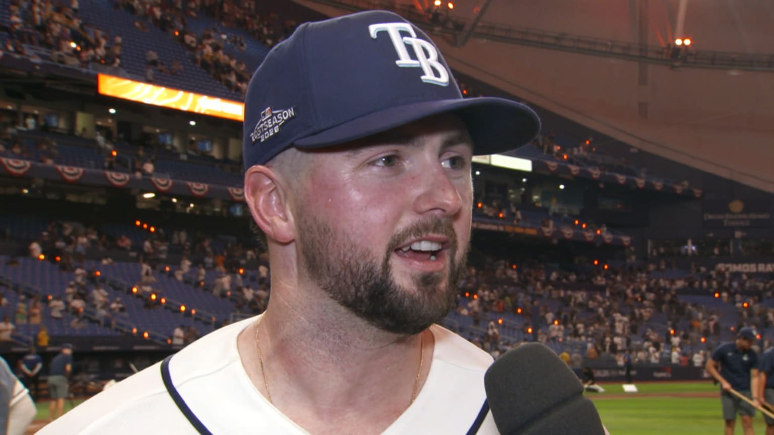 Liam Hicks on Drew Rasmussen, winning ALDS Game 1 | 10/03/2026 | Tampa ...