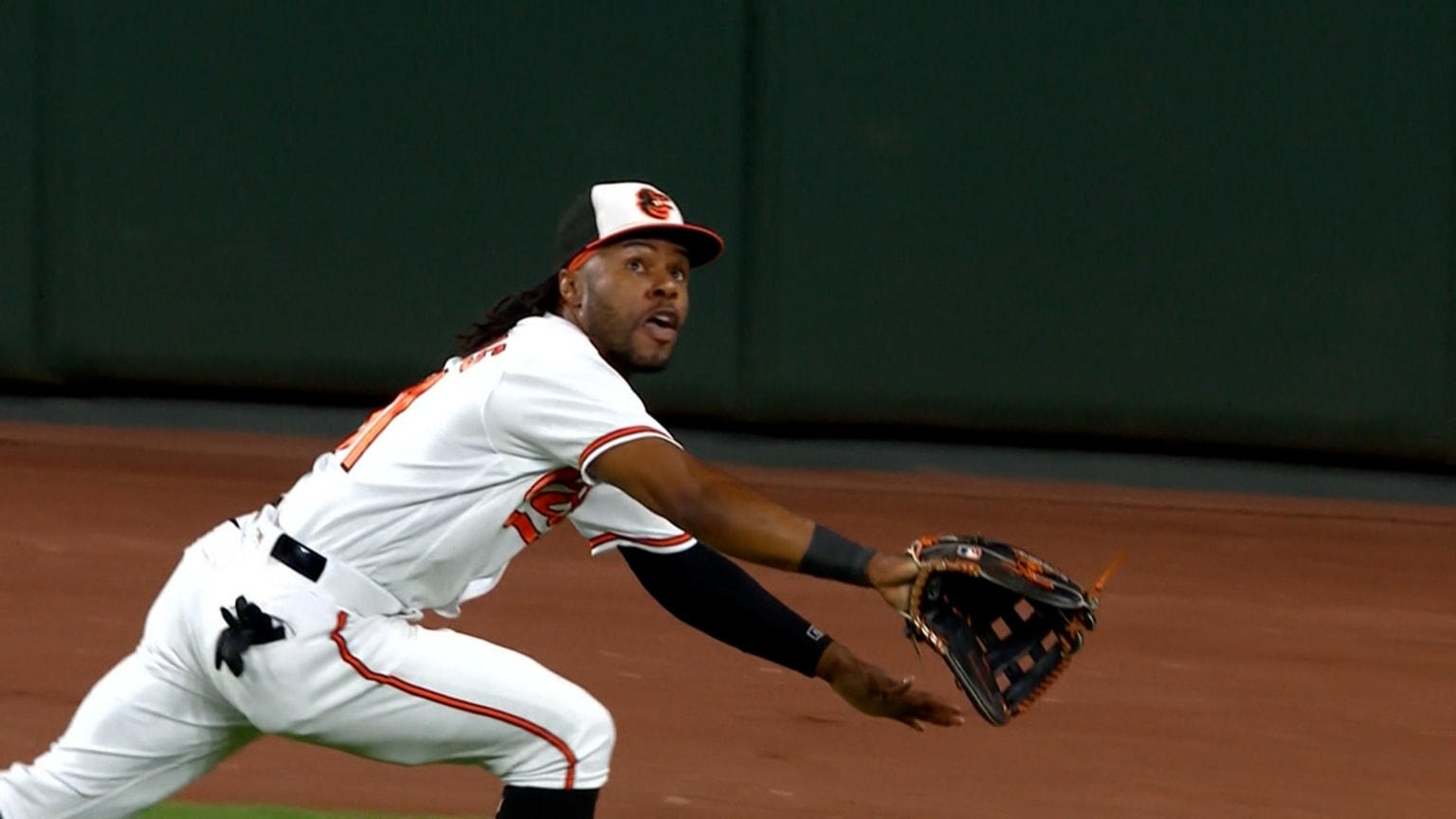 BALTIMORE, MD - JULY 04: Baltimore Orioles center fielder Cedric Mullins  (31) comes in after pre game workout before a MLB game between the  Baltimore Orioles and the Texas Rangers, on July