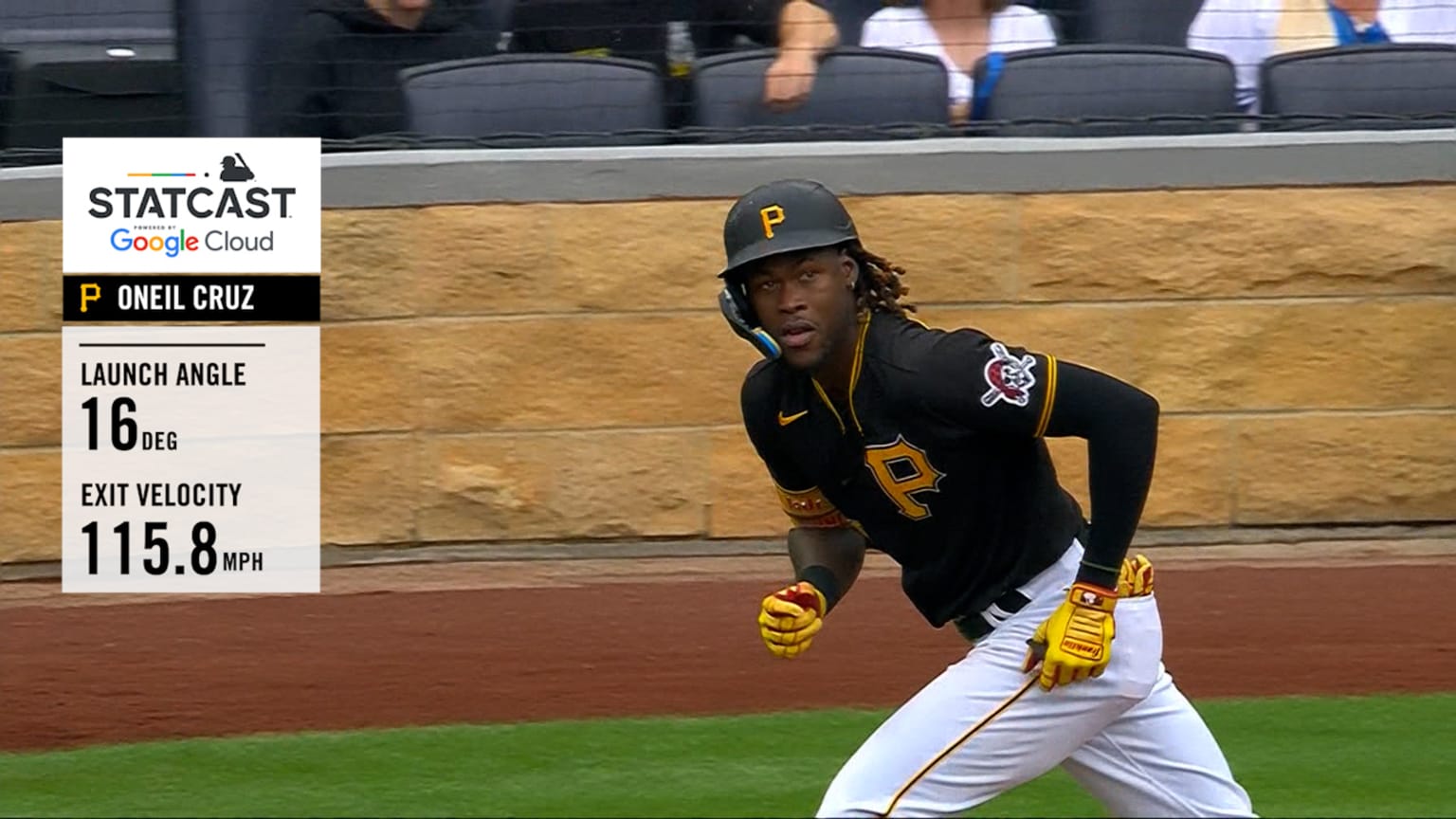 Pittsburgh Pirates' Oneil Cruz visits the dugout during a baseball