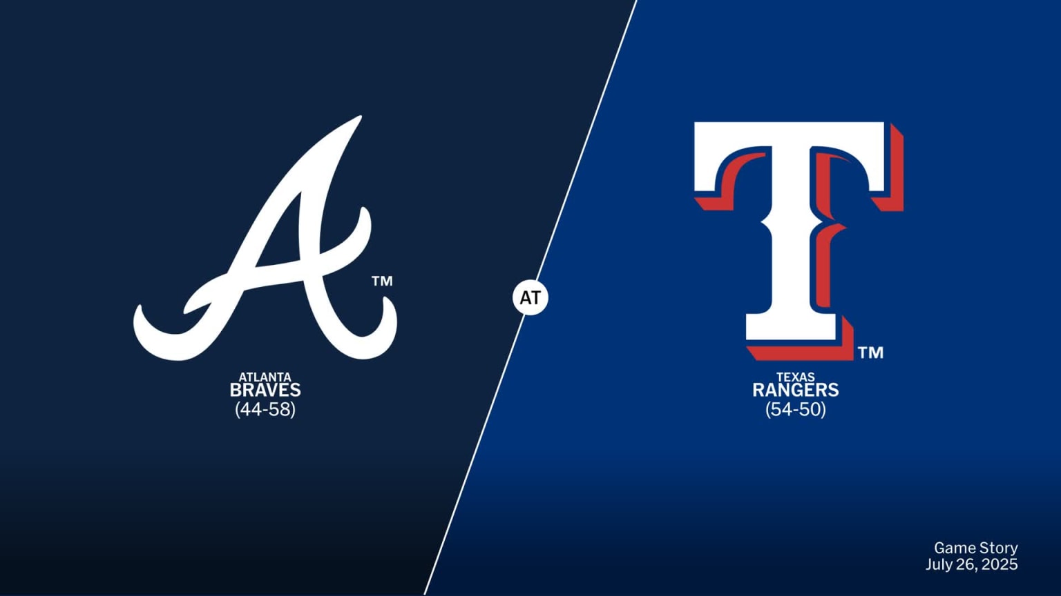 Braves at Rangers - July 26, 2025: Title Slate | 07/25/2025 | MLB.com