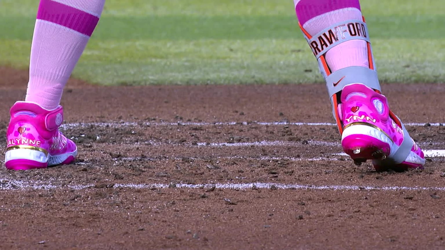 Breast cancer baseball cleats top