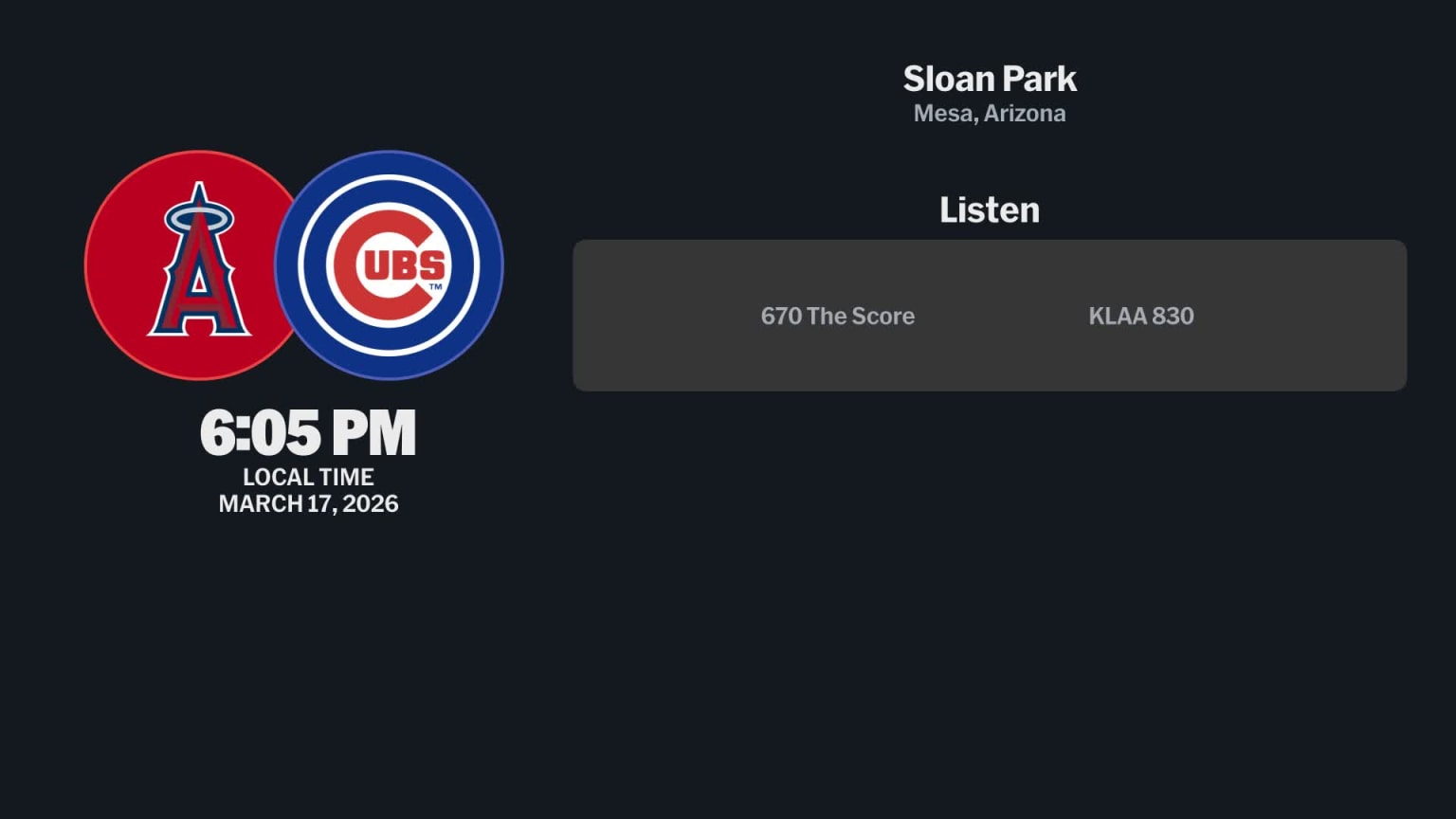 Angels at Cubs - March 17, 2026: Tune In | 03/16/2026 | MLB.com