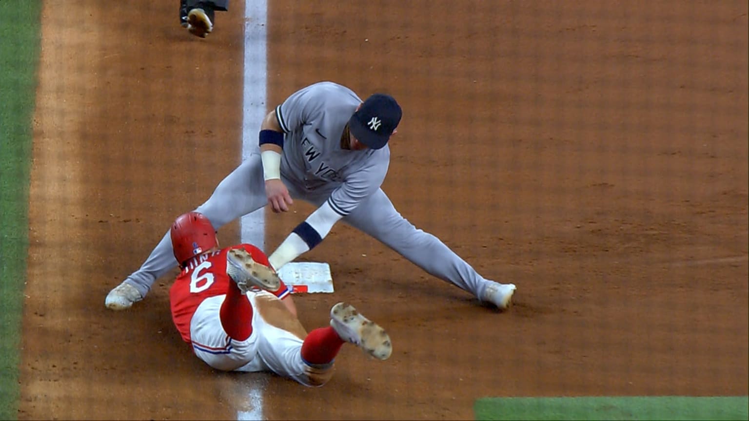 After review, Trevino throws out Jung at third base | 10/04/2022 | New ...