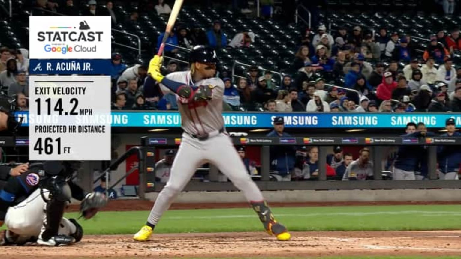 Ronald Acuña Jr. crushes a 461-foot home run | 05/10/2024 | San ...