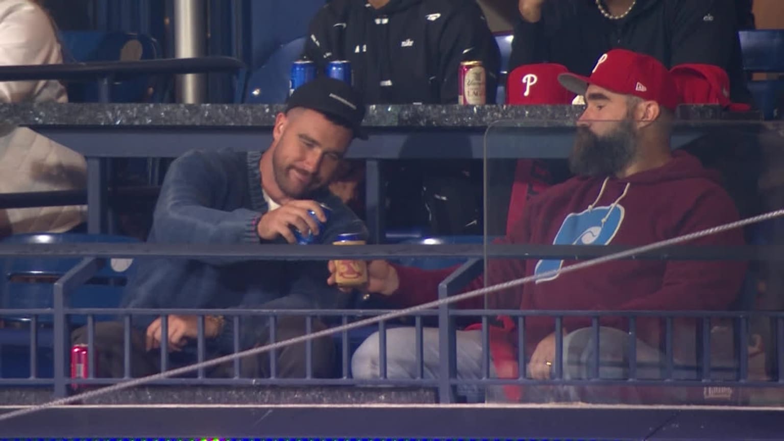 Jason and Travis Kelce attend Game 1 of the NLCS 10/16/2023