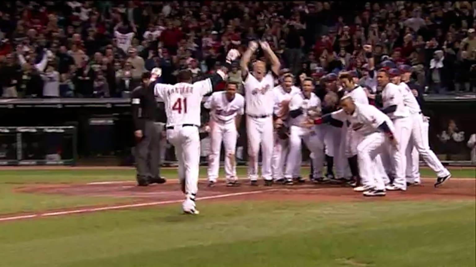 Dancing, slamming Carlos Santana plays the hero with walk-off home run