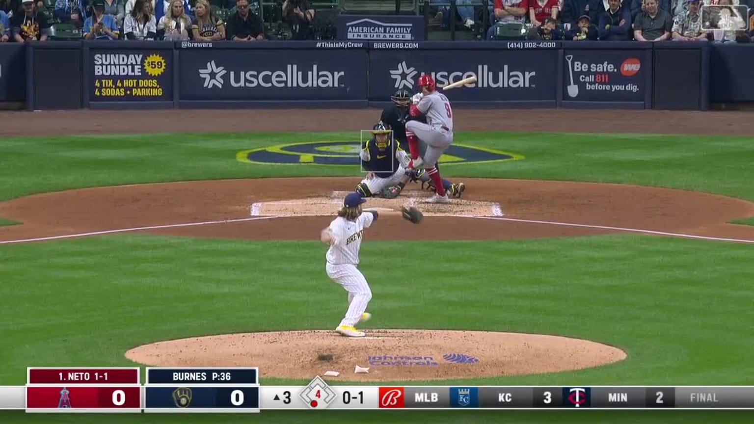 Zach Neto's HBP 04/29/2023 Los Angeles Angels