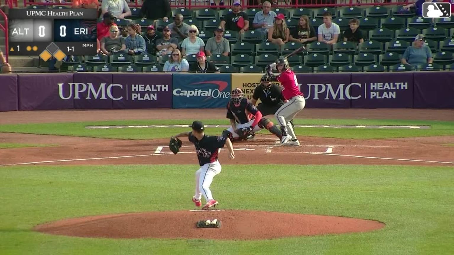 Easton Carmichael singles on a sharp line drive to left fielder Stephen ...