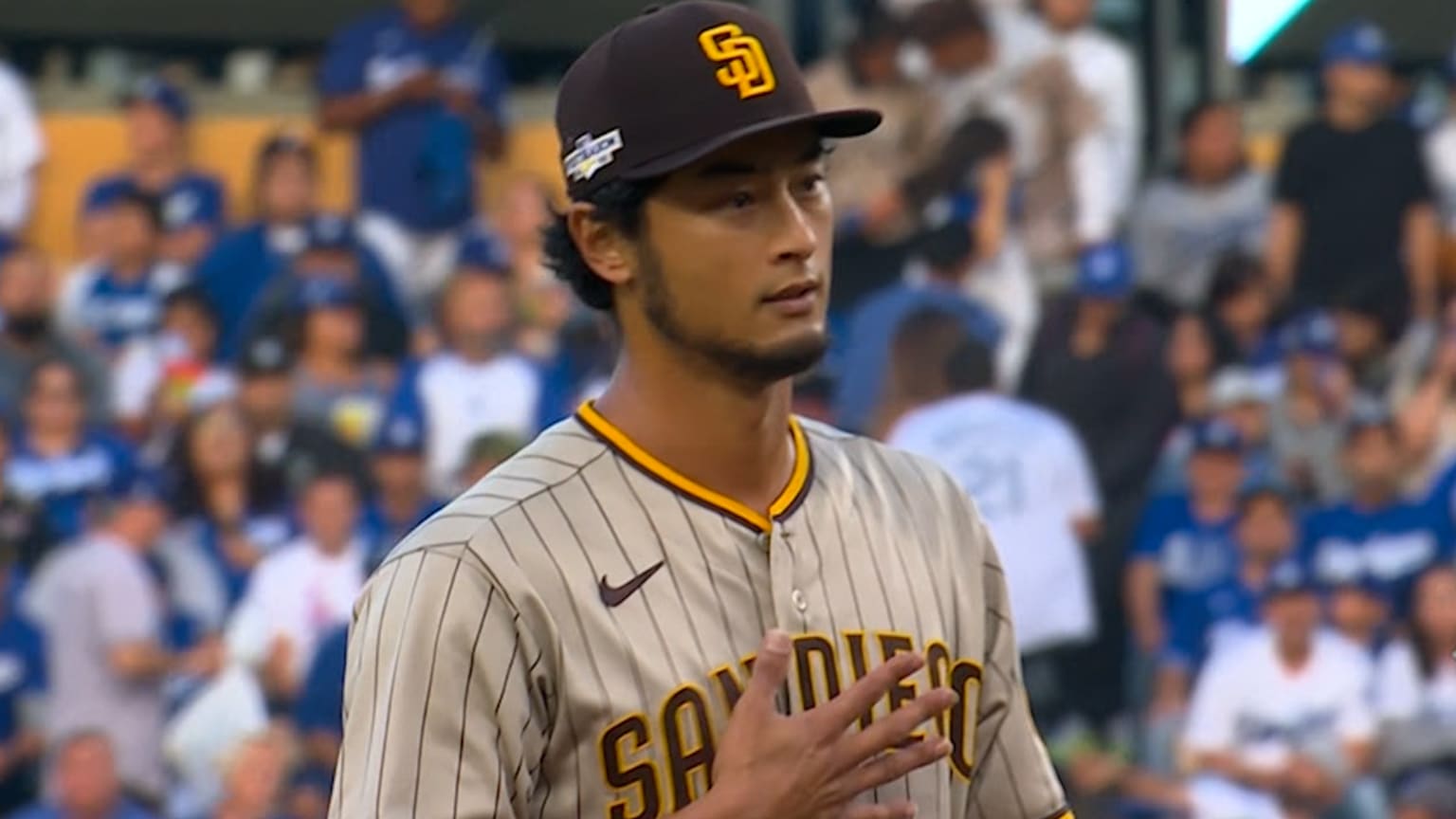 2023 Yu Darvish Autographed Team-Issued Road Alternate Tan Jersey; MLB Authenticated