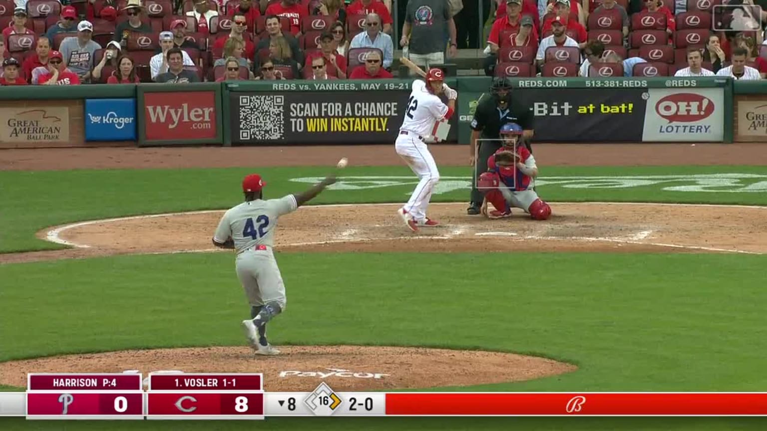 Reds' 10th hit of the game 04/15/2023 Cincinnati Reds