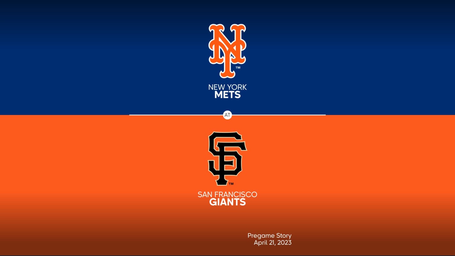 Mets at Giants - April 21, 2023: Title Slate, 04/19/2023
