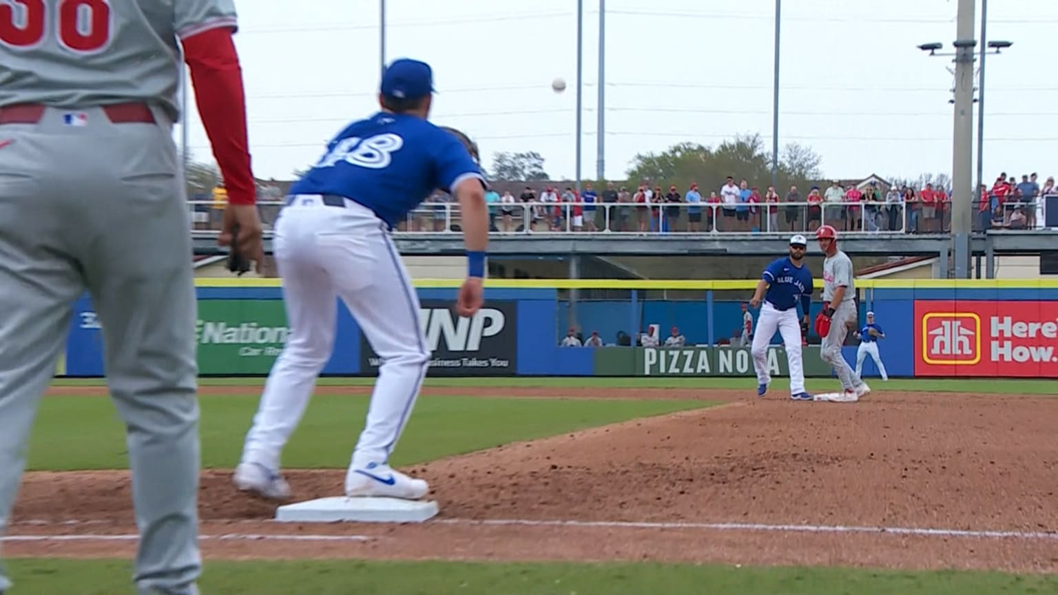 Spencer Horwitz makes the quick stop at first base 02/29/2024