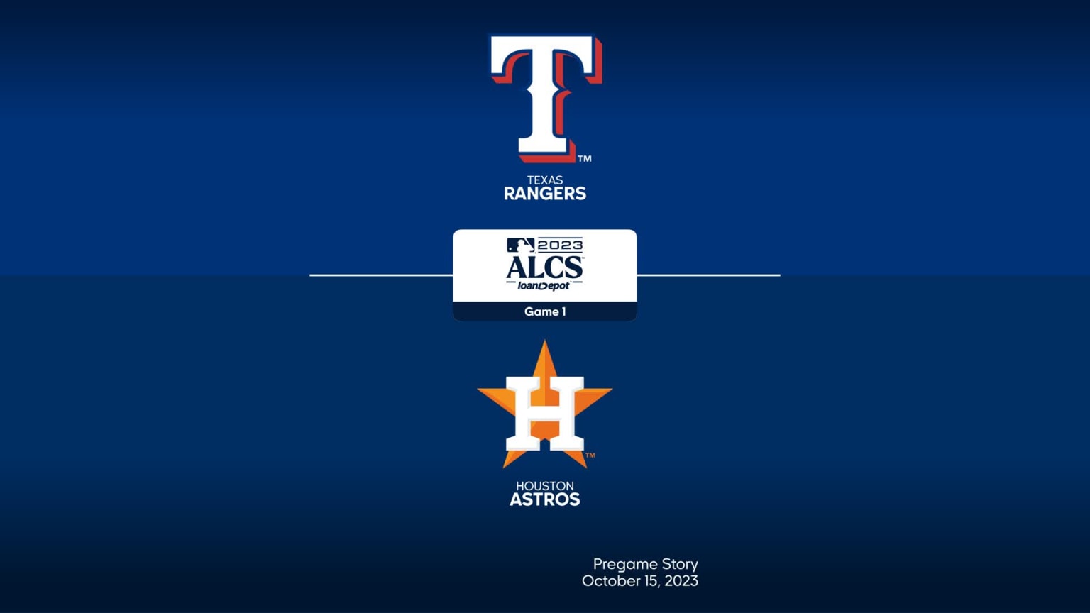 Rangers at Astros - October 15, 2023: Title Slate
