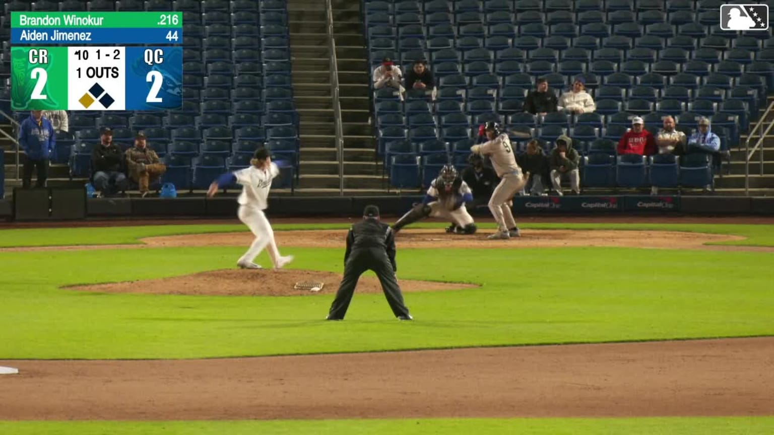 Brandon Winokur singles on a line drive to center fielder Asbel ...