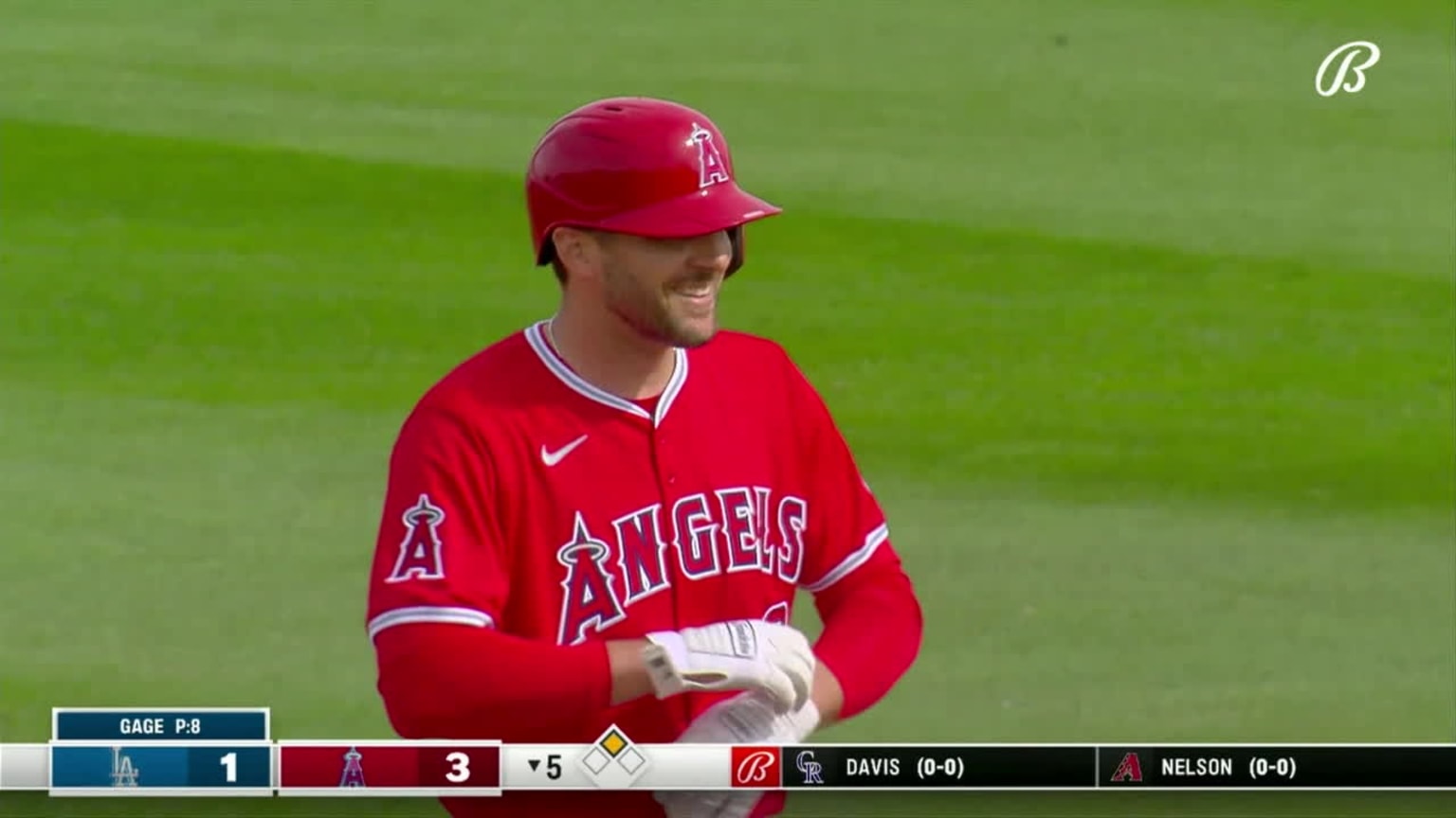 Jake Marisnick lifts an RBI double to left field