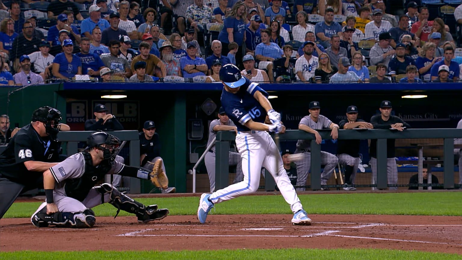 Matt Duffy hits an RBI single to center field | 09/29/2023 | Kansas ...