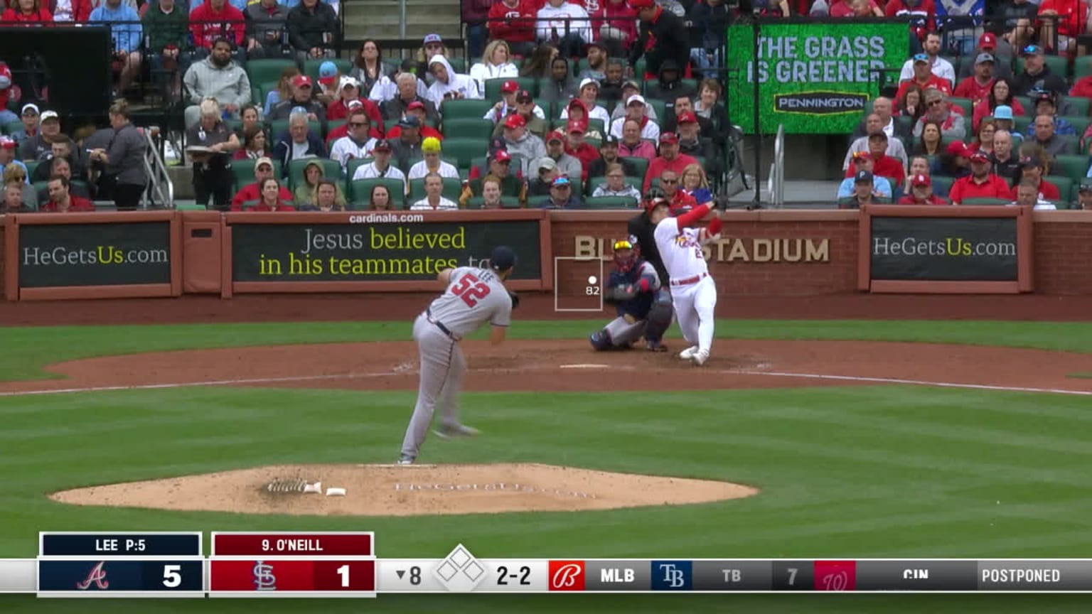 Tyler O'Neill flies out to center in pinch-hit AB | 04/05/2023 | St ...