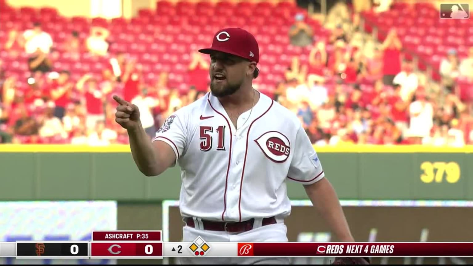 Graham Ashcraft gets out of a jam in the 2nd inning | 07/19/2023 ...