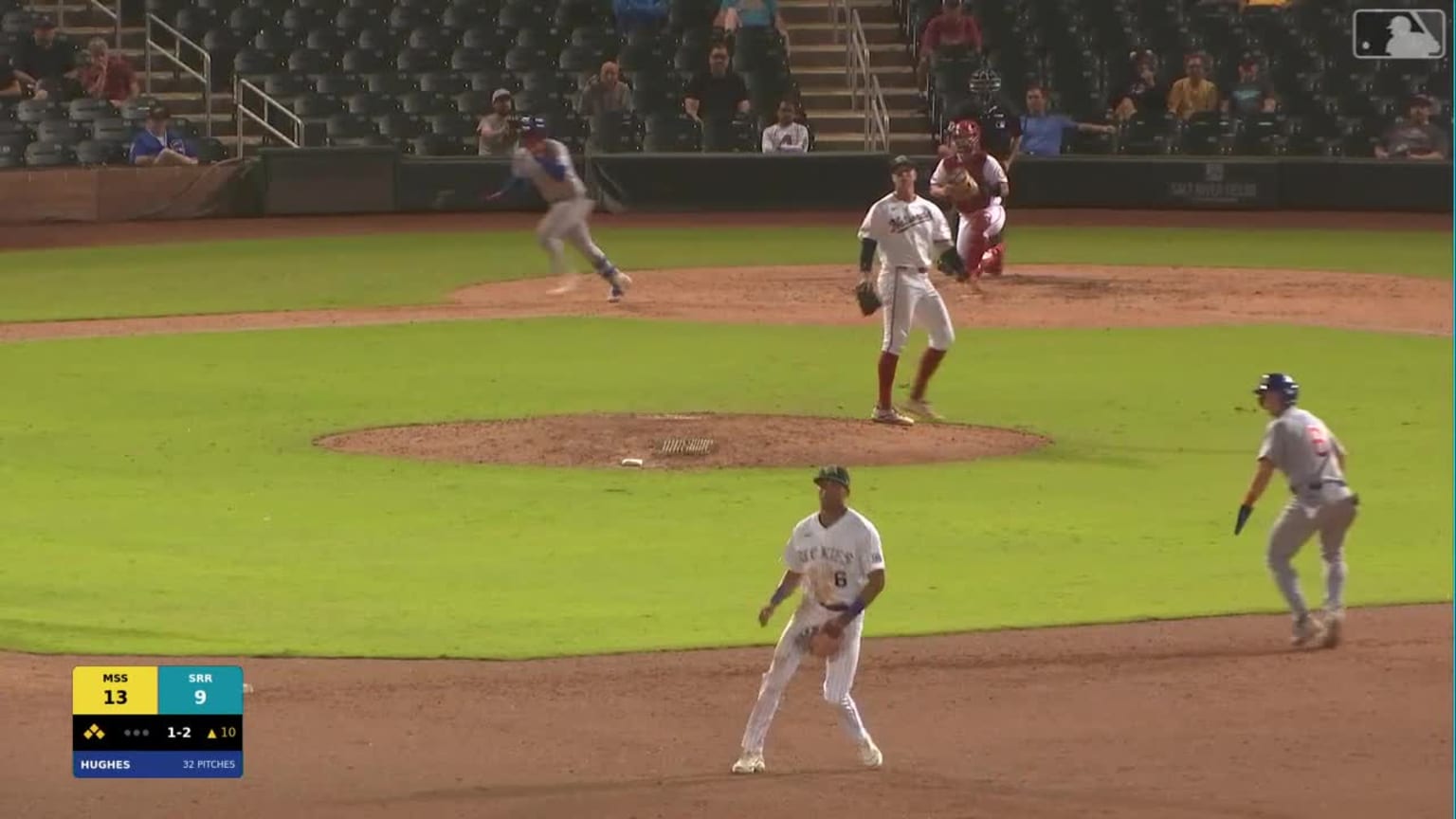 Juan Cabada singles on a sharp line drive to center fielder Nathan Hall ...