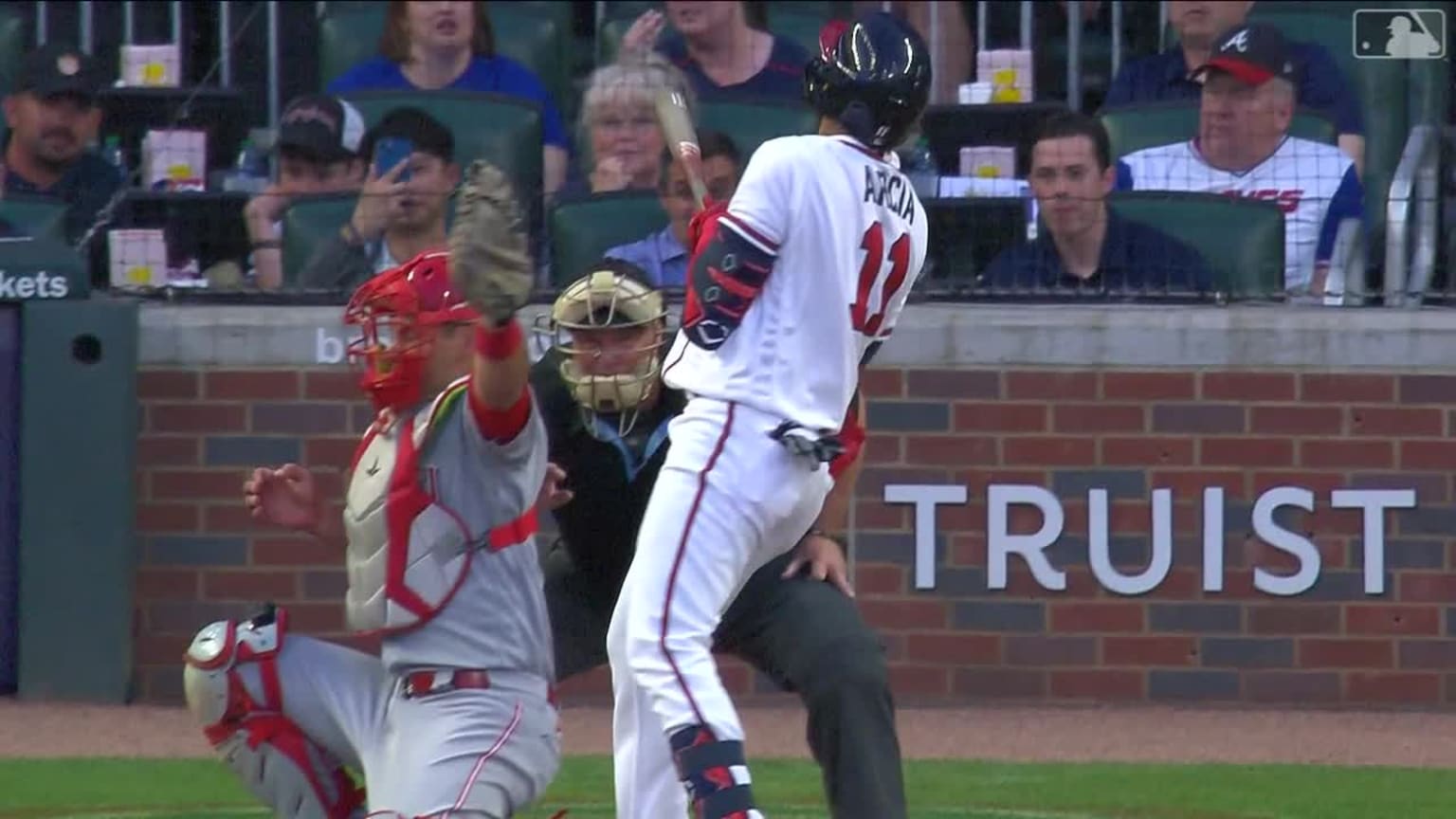 Arcia leaves the game after getting plunked on arm | 04/12/2023 ...