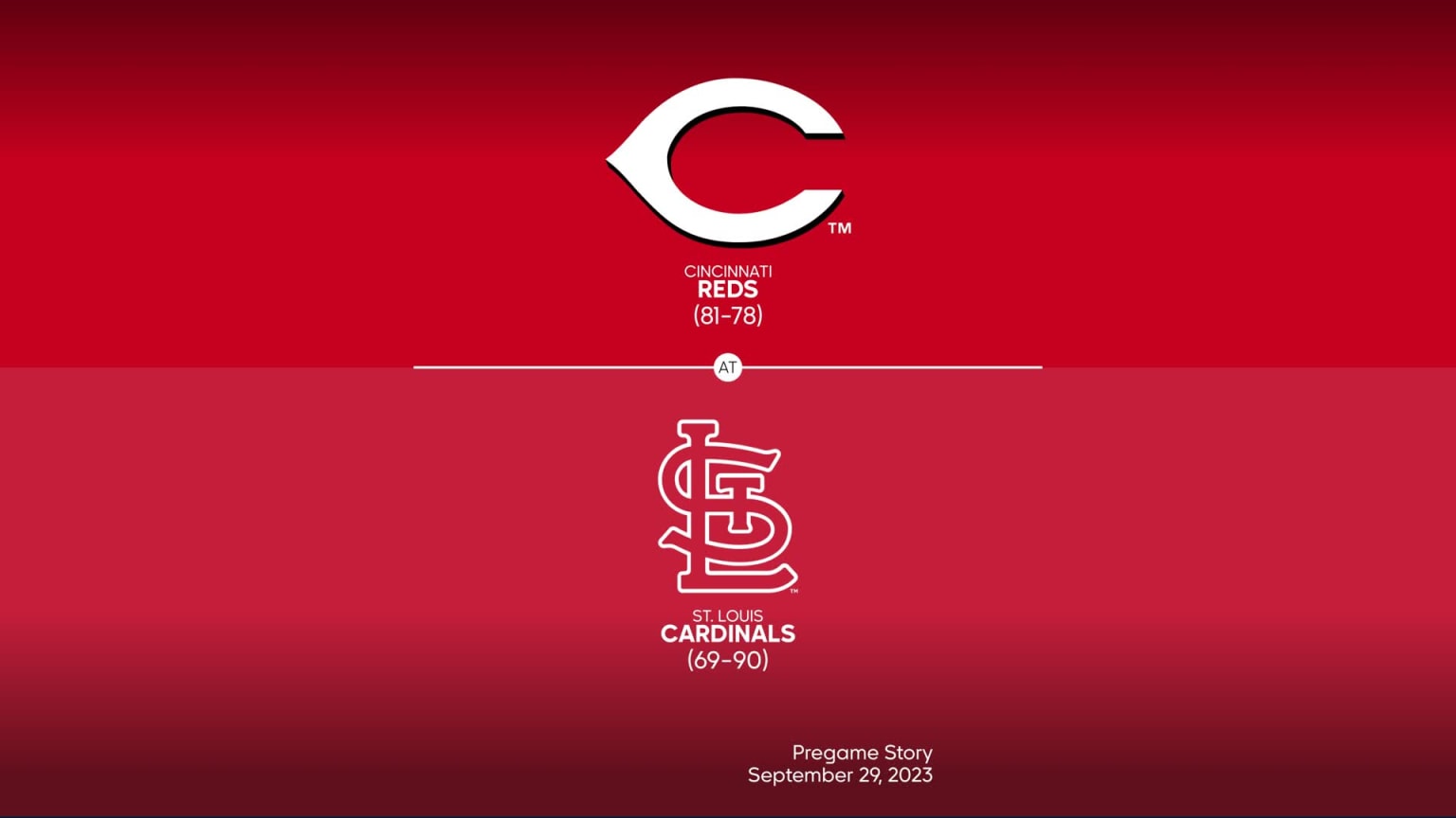 Reds at Cardinals - September 29, 2023: Title Slate