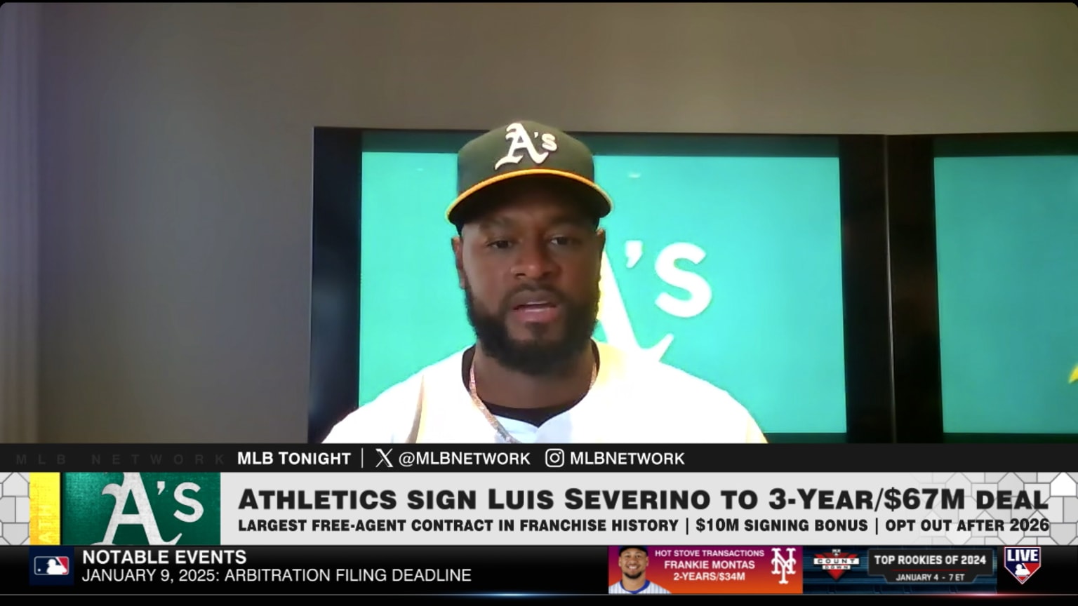 Luis Severino on joining the A's, outlook for 2025 12/06/2024 Athletics