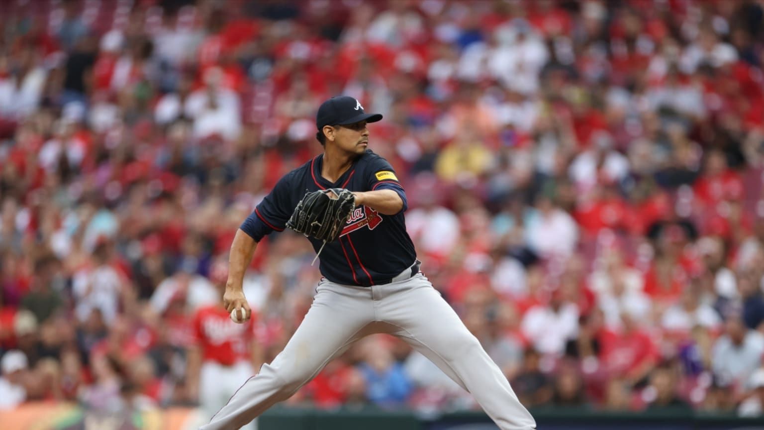 Carlos Carrasco's first strikeout with the Braves