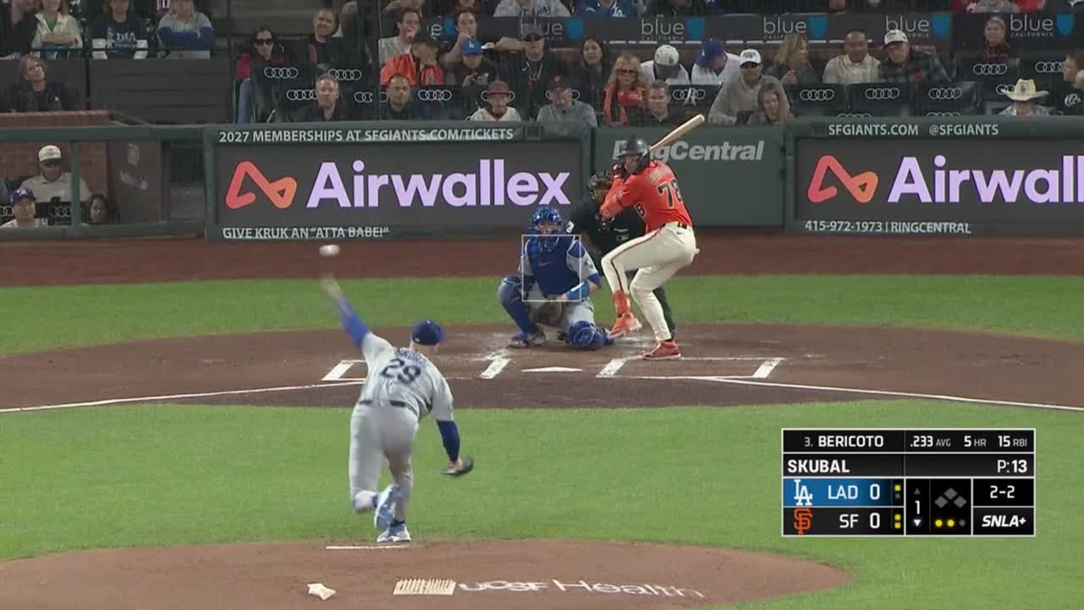 Victor Bericoto singles on a sharp line drive to center fielder Andy ...