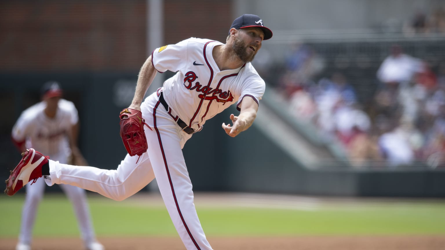 Chris Sale strikes out seven in six scoreless innings | 09/08/2024 ...