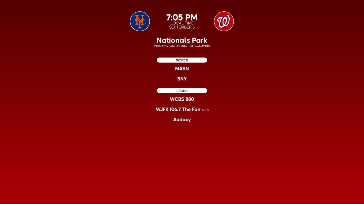 Washington Nationals' 2023 Regular Season Schedule