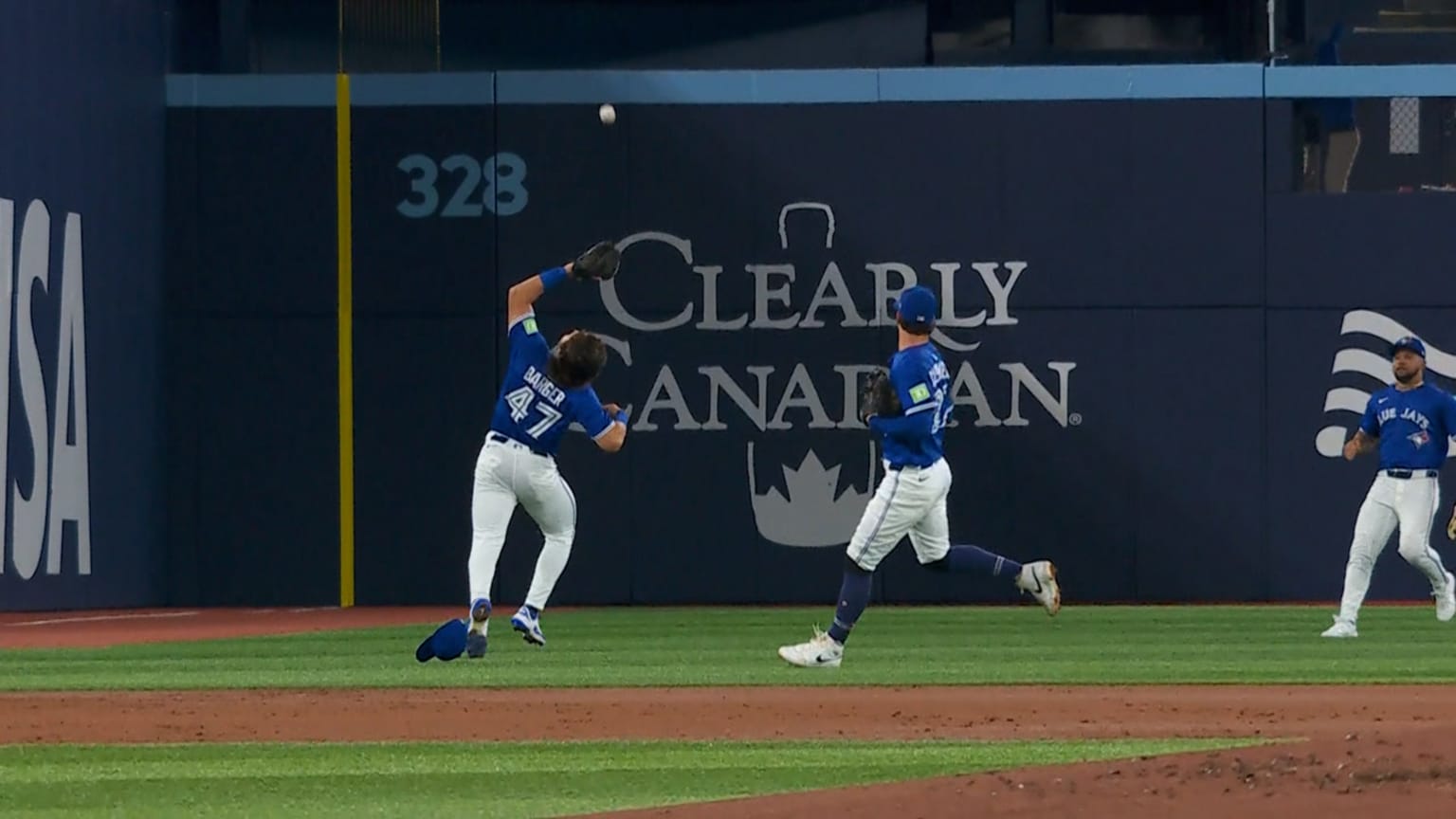 Addison Barger's sweet running overhead catch | 06/30/2025 | Toronto ...