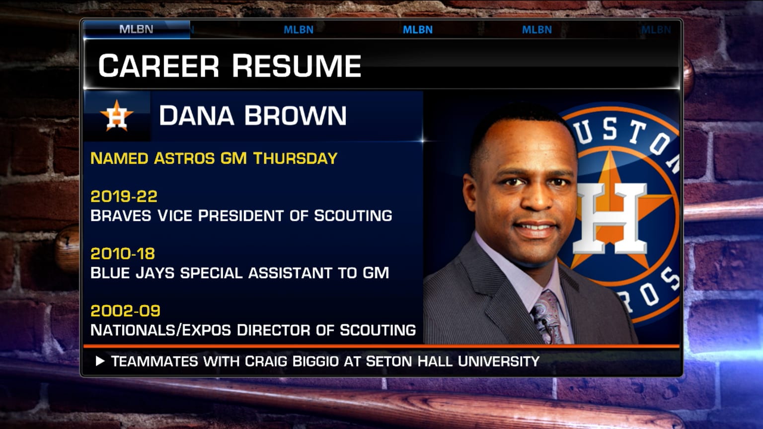 Dana Brown named new Astros GM 01/26/2023 Seattle Mariners