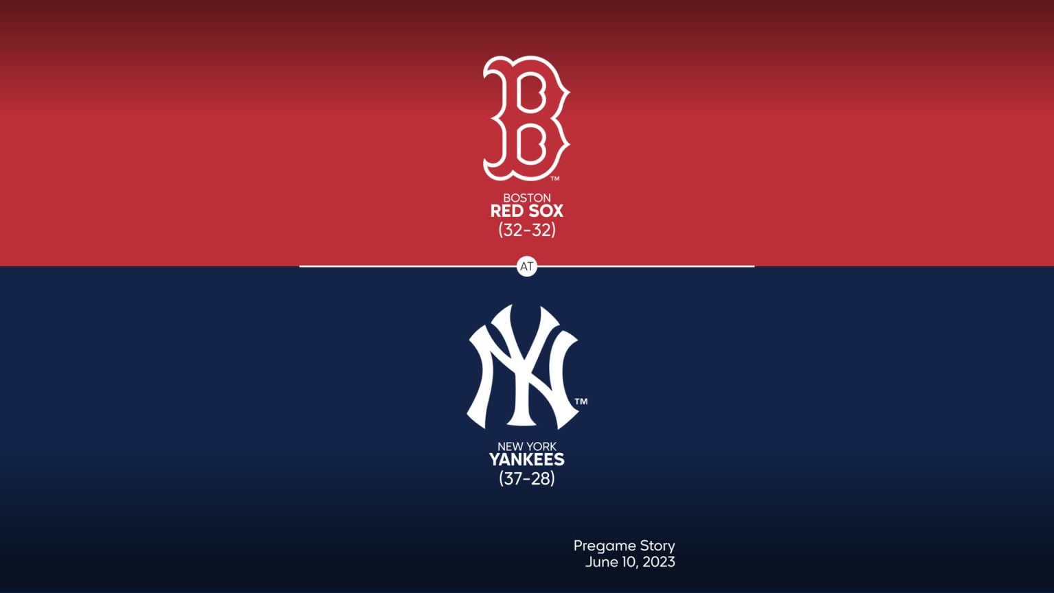 Red Sox at Yankees - June 10, 2023: Title Slate, 06/09/2023