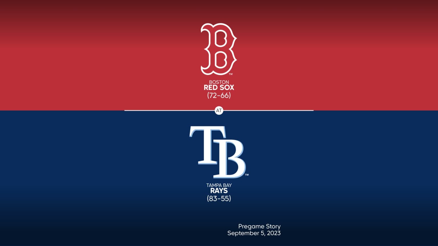 Red Sox at Rays - September 5, 2023: Title Slate