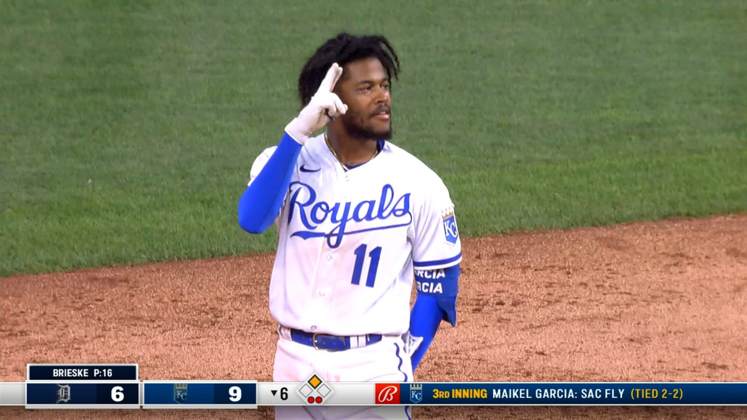 This is a 2023 photo of Maikel Garcia of the Kansas City Royals