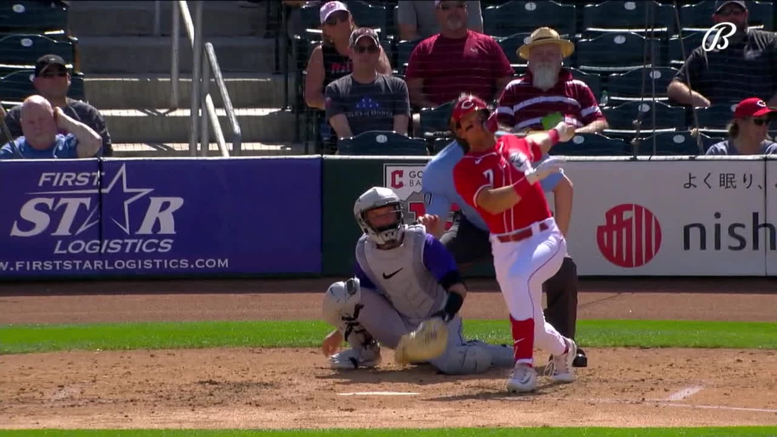 Spencer Steer hits his third homer of the spring 03/23/2024