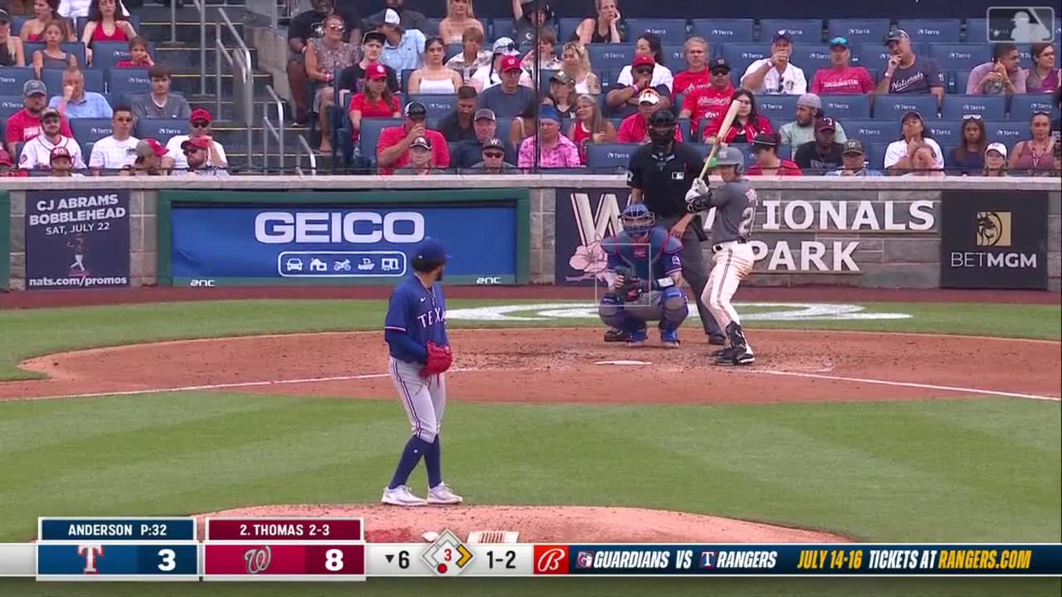 The Rangers turn a double play to end the 6th inning | 07/08/2023 ...