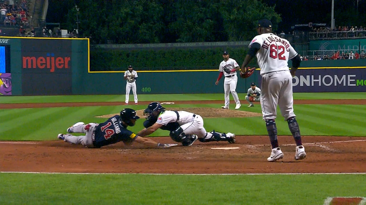 Myles Straw nabs Sam Hilliard trying to score | 07/04/2023 | MLB.com