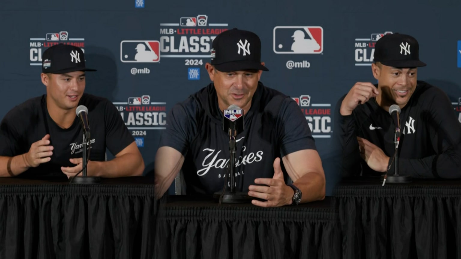 Yankees discuss playing in Little League Classic 08/18/2024 New