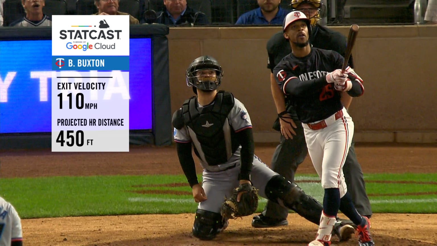 Byron Buxton's 450foot home run 09/25/2024 Tampa Bay Rays