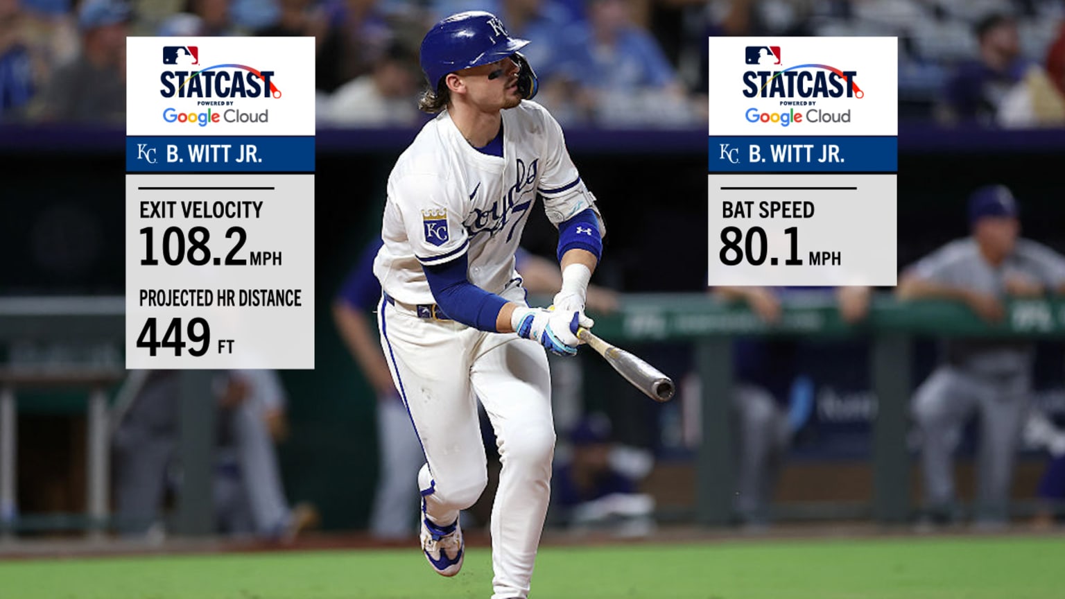 Bobby Witt Jr. crushes 100th career homer 449 feet | 08/19
