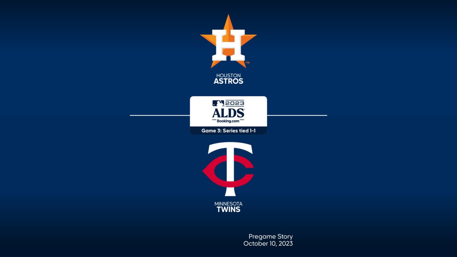Astros at Twins - October 10, 2023: Title Slate, 10/08/2023
