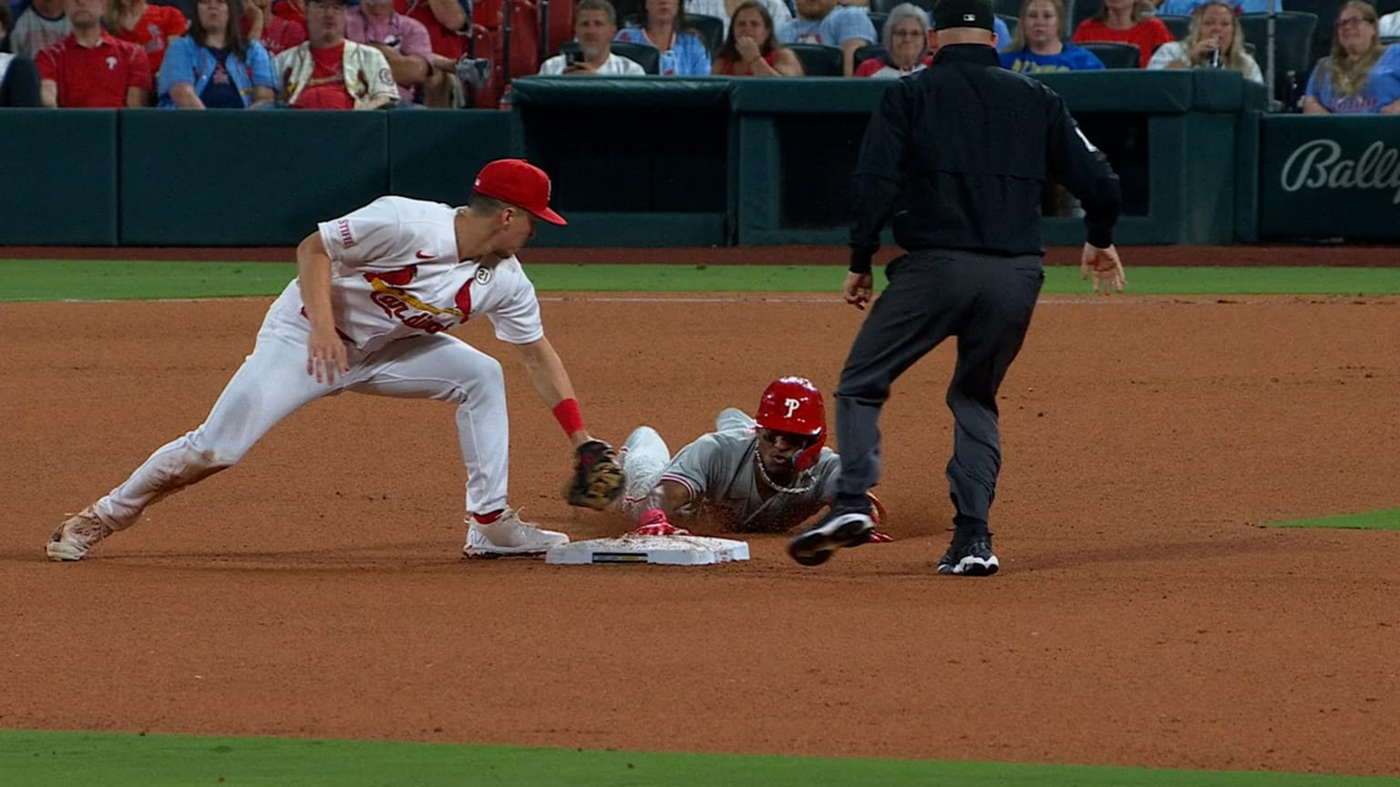 Johan Rojas ruled safe at second after challenge | 09/15/2023 ...