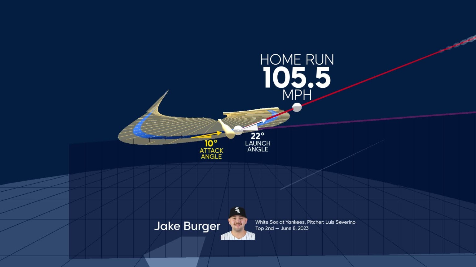 An animated look at Jake Burger's home run | 06/08/2023 | MLB.com