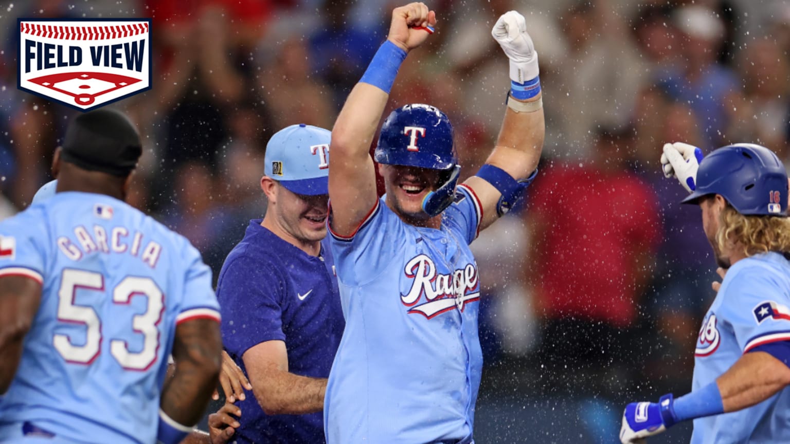 Field View Rangers walk it off in 10 innings 08/18/2024 Texas Rangers