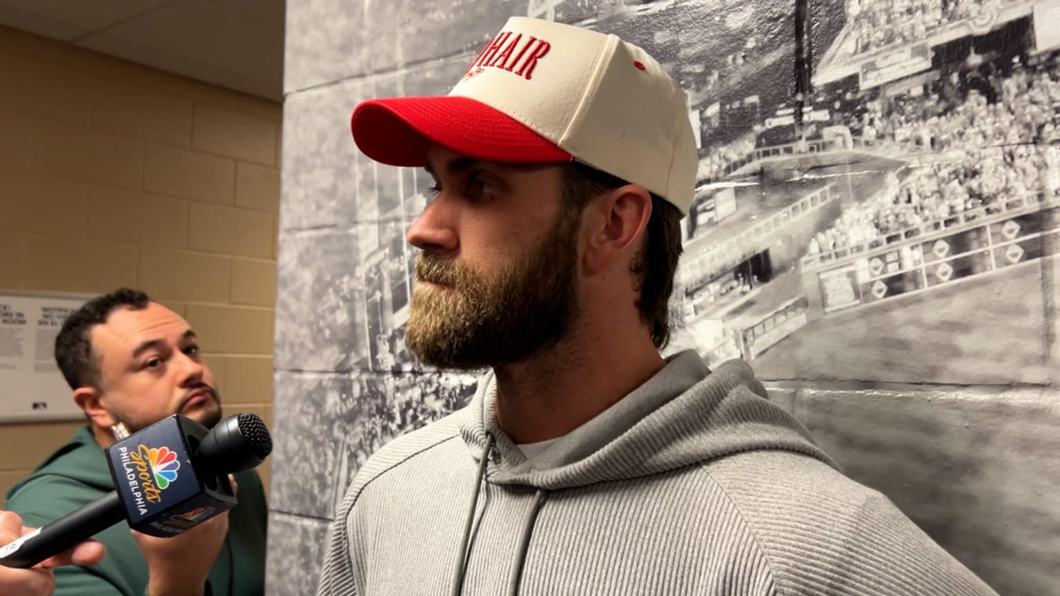 Bryce Harper on playing first base | 02/18/2024 | Philadelphia Phillies